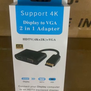 อะแดปเตอร์ Dp เป็น HDMI และ VGA ตัวแปลง 4K2K HDTV สำหรับคอมพิวเตอร์แล็ปท็อปจอภาพโปรเจคเตอร์ - Product Image 4
