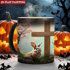 Heat Change Magic Mug 11oz Frosted Black <b>Ceramic</b> Custom Print Drinking <b>Cup</b> - Product Image 6