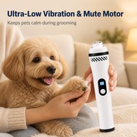 Lime à ongles électrique pour animaux de compagnie avec projecteur LED intégré pour révéler la ligne de sang des ongles, pour chiens de petite et grande taille, kit de lime à ongles pour animaux de compagnie