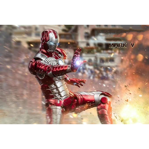 Figuras de Acción de Iron Man de 7 Pulgadas de Zd Toys, Edición del 10.º Aniversario de Marvel -Versión Luminosa- con Luz en el Pecho (LED MK5) Escala 1/10 - Product Image 6