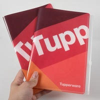 Carpeta de presentación A5 Carpeta de archivos de expansión de informe de libro transparente de PP personalizado con bolsillos de plástico y bolsa con cremallera