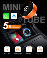 Mini 2 in 1 Ai Box Adapter CarPlay & Android Auto Nirkabel, Koneksi WiFi & BT, Plug & Play, Dongle 2in1 untuk Car Play Berkabel
