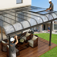 Abri de voiture double moderne en alliage d'aluminium personnalisable, auvent rétractable manuel pour patio extérieur et jardin, écologique et anti-corrosion