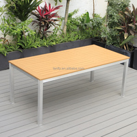 Ensemble de Table et chaises d'extérieur en plastique et bois, meubles de jardin, Patio, nouveau, moderne, en aluminium