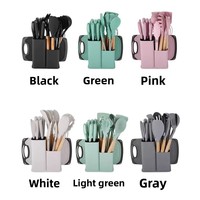 Ensemble de 19 ustensiles de cuisine en silicone résistants à la chaleur, sans BPA, spatule, fouet, pince, compatibles lave-vaisselle