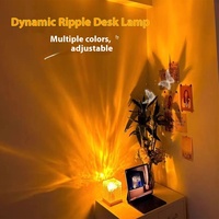Lampe de table Senya-Pro Mini, design carré créatif, 3CCT/RGB, intensité variable, design moderne, lumière de nuit à effet d'ondulation d'eau, ambiance étoilée