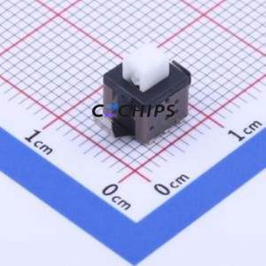 TK-6580K8-1 Push Button Switch SMD Switch Single Pole Double Throw Self-Locking Square Plunger Vertical Mount - Product Image 1