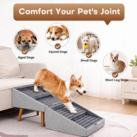 Faltbare Öko-Freundliche Hunderampe aus Massivholz für Kleine Hunde & Katzen Rutschfeste Hundetreppe Haustierzubehör Hunderampe Ottoman für Bett Sofa