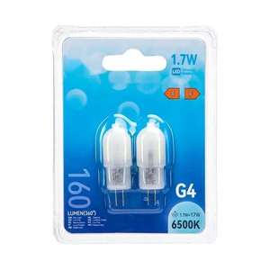 Lámpara LED G4 1.7W, color blanco lechoso, paquete de 2; ideal para iluminación eficiente en hogares y oficinas. - Product Image 1
