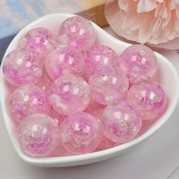Perles rondes lumineuses en forme de rose, perles à enfiler, accessoires de bijoux faits à la main pour le bricolage, matériel pour chaînes de téléphone, perles en vrac en gros