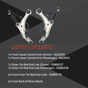 Bras <span class=keywords><strong>de</strong></span> commande inférieurs avant avec joints à <span class=keywords><strong>rotule</strong></span> Bagues <span class=keywords><strong>de</strong></span> biellette <span class=keywords><strong>de</strong></span> biellette et <span class=keywords><strong>soufflet</strong></span> <span class=keywords><strong>de</strong></span> pignon <span class=keywords><strong>de</strong></span> remplacement pour Nissan Maxima 2009-2014 - Product Image 5