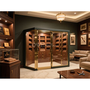 Gabinete de exhibición de tabaco con iluminación de madera maciza personalizada de cedro de <span class=keywords><strong>España</strong></span>, muebles de tienda de cigarros de humo, exhibición de tienda de cigarros de lujo - Product Image 3