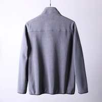Veste polaire douce à fermeture éclair pour hommes, légère et personnalisée Veste décontractée d'extérieur d'hiver Manteau avec poches zippées