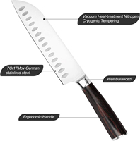 Couteau de chef de cuisine de 7 pouces, couteau Santoku japonais ultra-affûté avec coffret cadeau pour la cuisson, la découpe de la viande, du pain, des fruits, des légumes