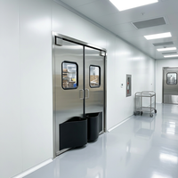 Porte anti-choc en acier inoxydable à double action, auto-fermante, avec plaque de protection PE, pour usine alimentaire et salle blanche