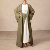Abaya Aschulman Personnalisée Décontractée Premium Dubaï 2024 pour Femmes, Abaya en Lin Musulmane