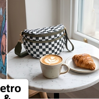 Sac banane bandoulière pour femme en polyester, avec fermeture éclair et fermoir, motif léopard, forme oreiller, design spacieux