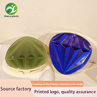 Boîte d'emballage portable de luxe en plastique pour cosmétiques en poudre, fond de teint coussin d'air et crème BB avec miroir à fermeture magnétique