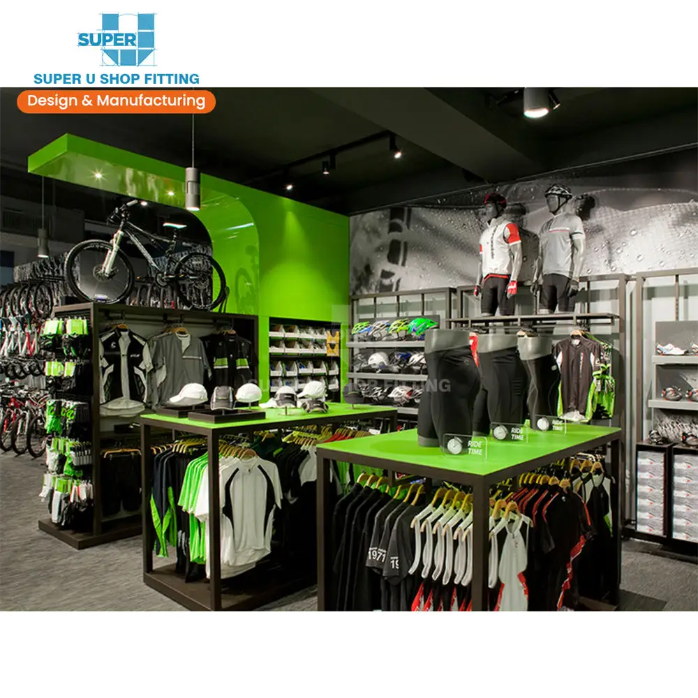 Custom Bike Display Rack Bike Showroom Furniture Interior Design Sport Exercise Mountain Cycling Shop Decoration Ideas