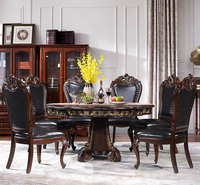 Amérique Style Classique Haute Qualité Bois Massif Luxe Vila Grande Maison Meubles de Salle à Manger Tables et Chaises de Salle à Manger d'Intérieur