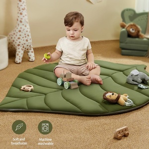 Alfombra <span class=keywords><strong>de</strong></span> Juego Acolchada <span class=keywords><strong>de</strong></span> Lujo con Arcos y Diseño <span class=keywords><strong>de</strong></span> Hojas, <span class=keywords><strong>Gimnasio</strong></span> <span class=keywords><strong>de</strong></span> Actividades Multifuncional con Juguetes Táctiles <span class=keywords><strong>de</strong></span> Jirafa y León - Product Image 4