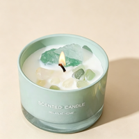 Bougie parfumée de luxe en gros, personnalisée, de haute qualité, colorée, en cristal, pour cadeaux de fêtes et décoration intérieure