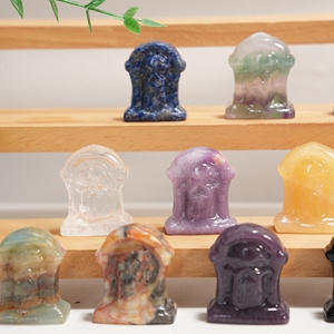 Figuras de Animales Talladas en Cristal Natural Mixto al por Mayor, Adornos de Cristal Curativos Ecológicos, Decoración con Temática de Halloween - Product Image 5