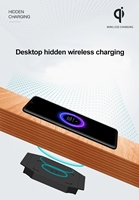 Chargement sans fil invisible de 30mm sous le bureau à domicile/chargeur sans fil de bureau intégré pour Table en bois de marbre
