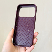 Étui de téléphone en cuir texturé TPU souple tissé avec grande fenêtre pour iPhone 18 17 16 15 Pro Max, dissipation thermique, antichoc