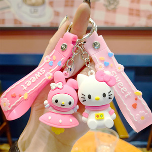 Llavero de Silicona con Diseño de Kuromi Melody Sanrio, Lindo Llavero de Dibujos Animados con Forma de Rana, Perro, Pingüino, para Bolsos de Mujer, Venta al por Mayor - Product Image 3