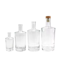Échantillon gratuit bouteille de vin en verre 100ml 375ml 500ml 750ml bouteille d'alcool vide bouteille de vodka ronde transparente