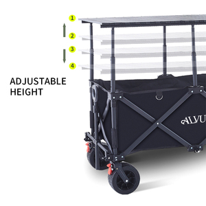 Carrito <span class=keywords><strong>de</strong></span> Mercado Plegable Eléctrico Ajustable <span class=keywords><strong>de</strong></span> Cuatro Ruedas 60X120CM para Camping, con Mesa y Toldo <span class=keywords><strong>de</strong></span> Varios Tamaños, Logotipo Personalizado OEM - Product Image 2