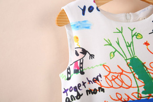 Vestido de Verano para Niña, Estilo Princesa, Tejido de Poliéster/Algodón, Transpirable y Lavable, de Fábrica China - Product Image 3