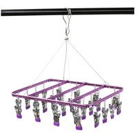 Support de séchage en tissu cintre carré rond en alliage d'aluminium avec crochet pivotant blanchisserie métal vêtements pliable OPP sac unique