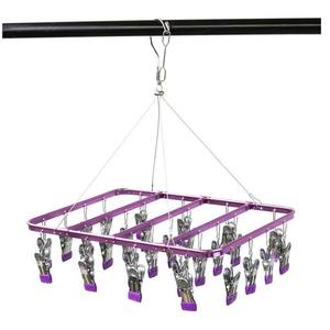 Support de séchage en tissu cintre carré rond en alliage d'aluminium avec crochet pivotant blanchisserie métal vêtements pliable OPP sac unique - Product Image 6
