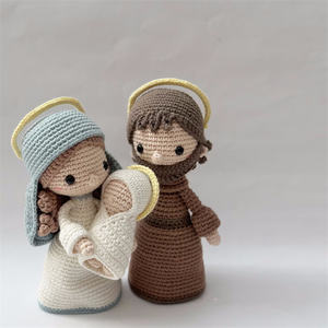<span class=keywords><strong>Crochet</strong></span> Nativité Ensemble Amigurumi Main En Peluche Nativité Scène <span class=keywords><strong>De</strong></span> Noël Poupées Mary Joseph Bébé Jésus Poupée - Product Image 1
