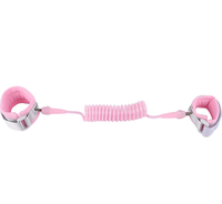 Bracelets de sécurité pour enfants à serrure à clé transparente rose de taille personnalisée avec bandes réfléchissantes Laisse de poignet anti-perte à noyau en acier