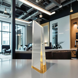 جائزة تذكارية مخصصة صديقة للبيئة من الأكريليك المصقول، هدايا للشركات، تقدير للموظفين، منقوشة بالليزر، شفافة للفعاليات الرياضية - Product Image 1