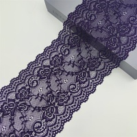 Dentelle élastique extensible en maille de 15 cm pour sous-vêtements féminins tricotés, avec un design de col, comme accessoire pour bordure en dentelle