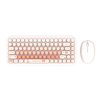 MOFii 2.4GHz sans fil rétro coloré dessin animé IP impression mignon clavier et souris combo ensemble