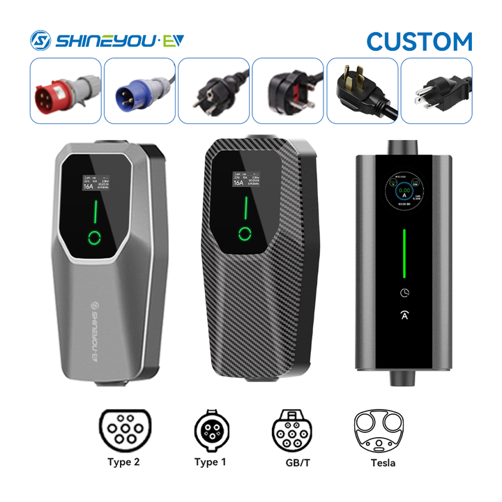 Novo Clear 22KW Portátil Ev Carregador Tipo 2 36A 40A AC Carregamento Rápido Para Carros Elétricos