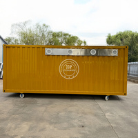 Restaurant-bar mobile modulaire en conteneur avec cuisine complète, structure en acier préfabriquée, solution clé en main pour food truck