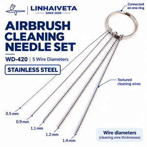 Kit de nettoyage pour aérographe Linhaiveta WD-520 avec brosses, aiguilles en acier inoxydable et outil de nettoyage des buses - Product Image 5