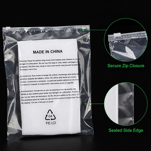 Hot Sale Custom Logo <strong>Personalised</strong> <strong>PE</strong> Clothes Zip Transparent Lock Poly <strong>Bags</strong> Zipper Clear Plastic Packaging <strong>Bag</strong> for Clothing - Product Image 1