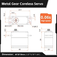 Servomoteur numérique sans noyau Kpower DHV822 7.4V, vitesse rapide 0.06s, étanche, pour accessoires d'avions, voitures, hélicoptères et drones RC