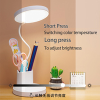 Lampe de lecture LED avec porte-stylo, 60 w, tête ronde, avec trois engrenages, variateur, éclairage de bureau