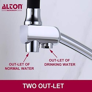 Đen Chrome vàng brass Nhà bếp Vòi nước lọc kép xử lý bồn rửa Vòi chậu Mixer <span class=keywords><strong>tap</strong></span> với bộ lọc nước - Product Image 3