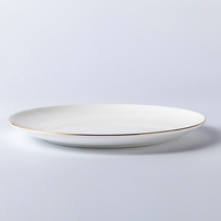 Assiettes plates en porcelaine fine blanche peintes à la main, 7,25 et 8,25 pouces, avec logo, prix de gros, pour hôtels et mariages, finition dorée