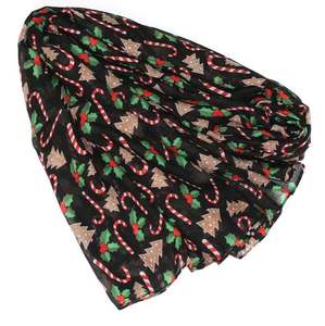 Écharpe de Noël imprimée flocons de neige et bâtons de neige, motifs de Noël, châle pour femme, accessoire de déguisement, cadeau, décoration - Product Image 5