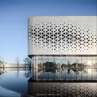 Panneau en aluminium perforé, façade en aluminium découpée au laser, revêtement architectural, mur-rideau perforé pour la décoration extérieure